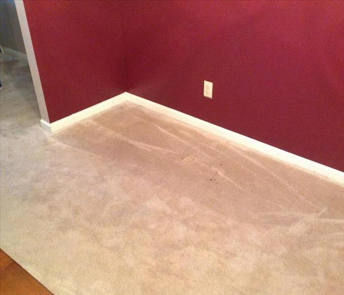 This picture show the carpet in the hallway reattached, cleaned, and dried.