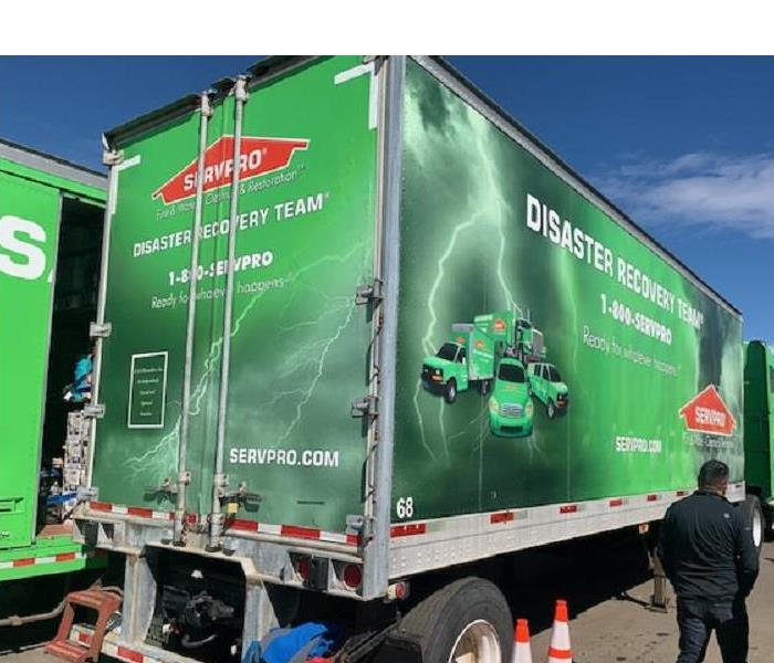 This is a picture of one of our SERVPRO semi trucks that is used in large-loss restoration.